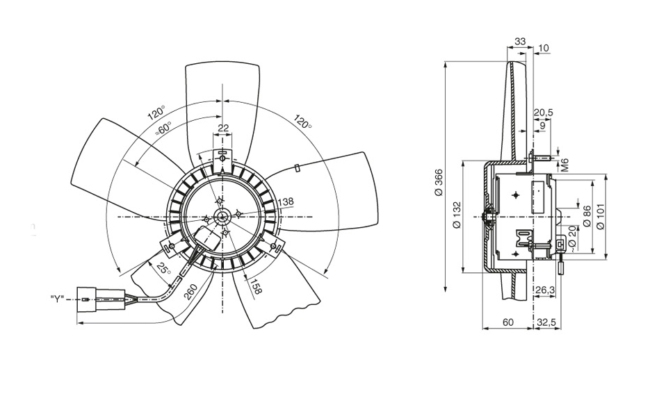 ELETTROMOTORE, VENTOLA RADIATORE