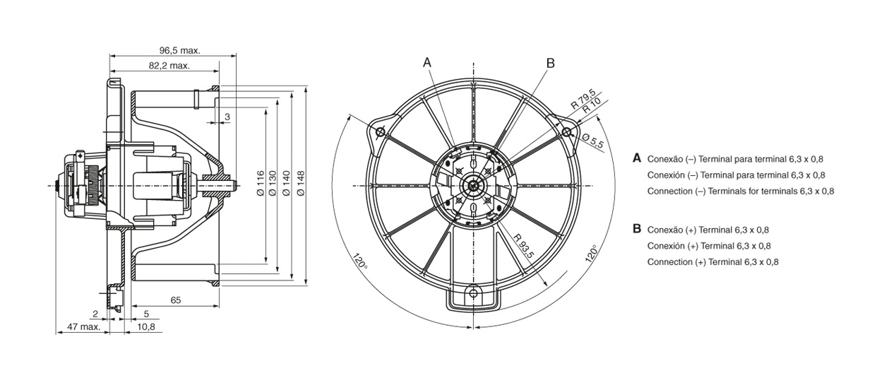 ELETTROMOTORE, VENTOLA RADIATORE