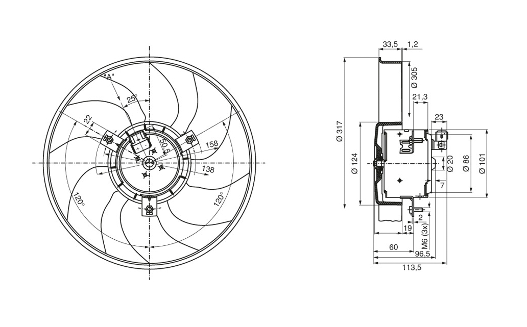 ELETTROMOTORE, VENTOLA RADIATORE