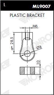Ammortizzatore pneumatico, cofano motore MONROE ML5679