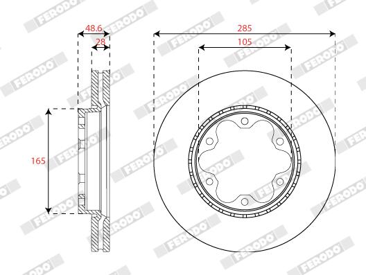 Disco freno FERODO DDF1686C