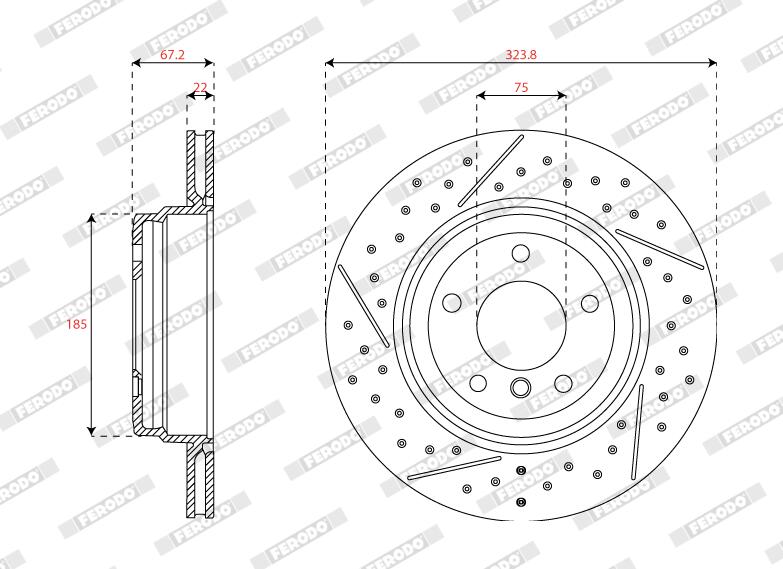 Disco freno FERODO DDF2032C