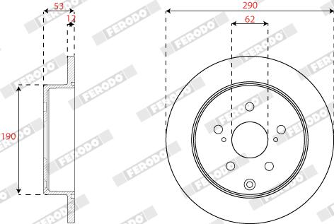 Disco freno FERODO DDF2307C