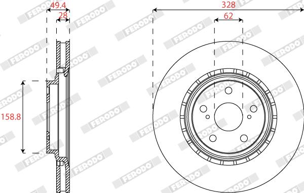 Disco freno FERODO DDF2518C