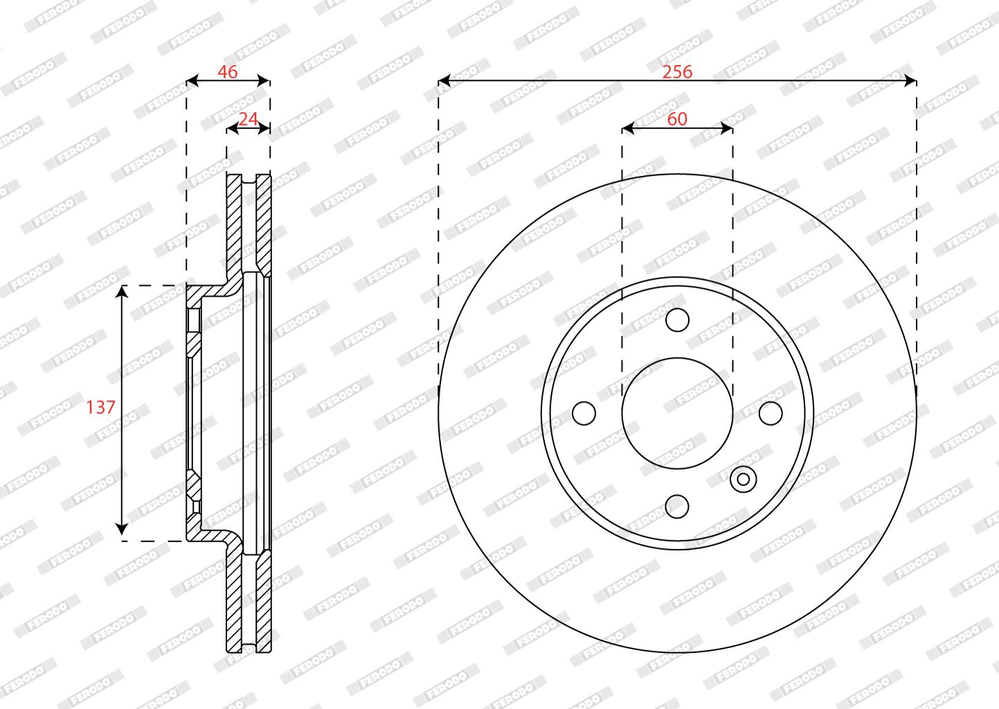 Disco freno FERODO DDF2540C