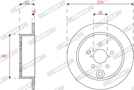 Disco freno FERODO DDF2560C