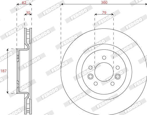 Disco freno FERODO DDF2635C-1