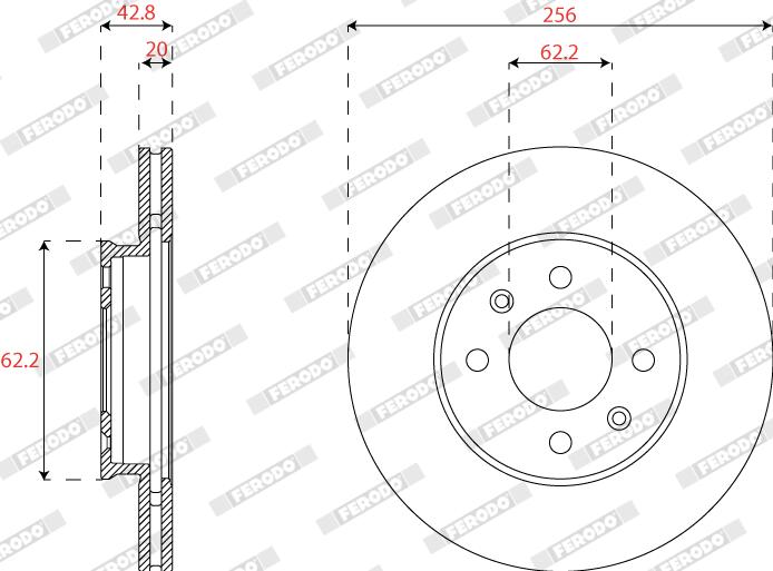 Disco freno FERODO DDF2660C