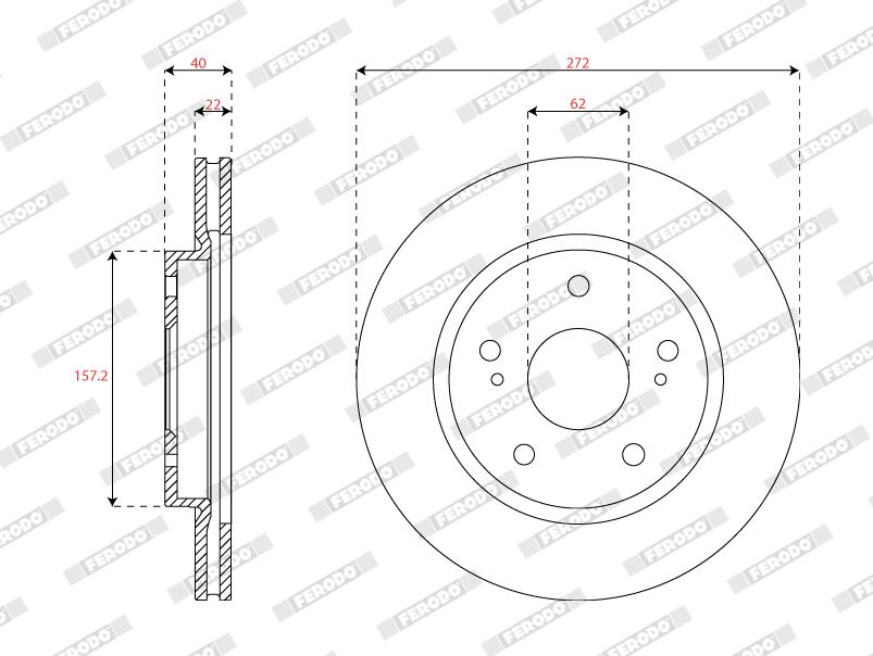 Disco freno FERODO DDF2687C