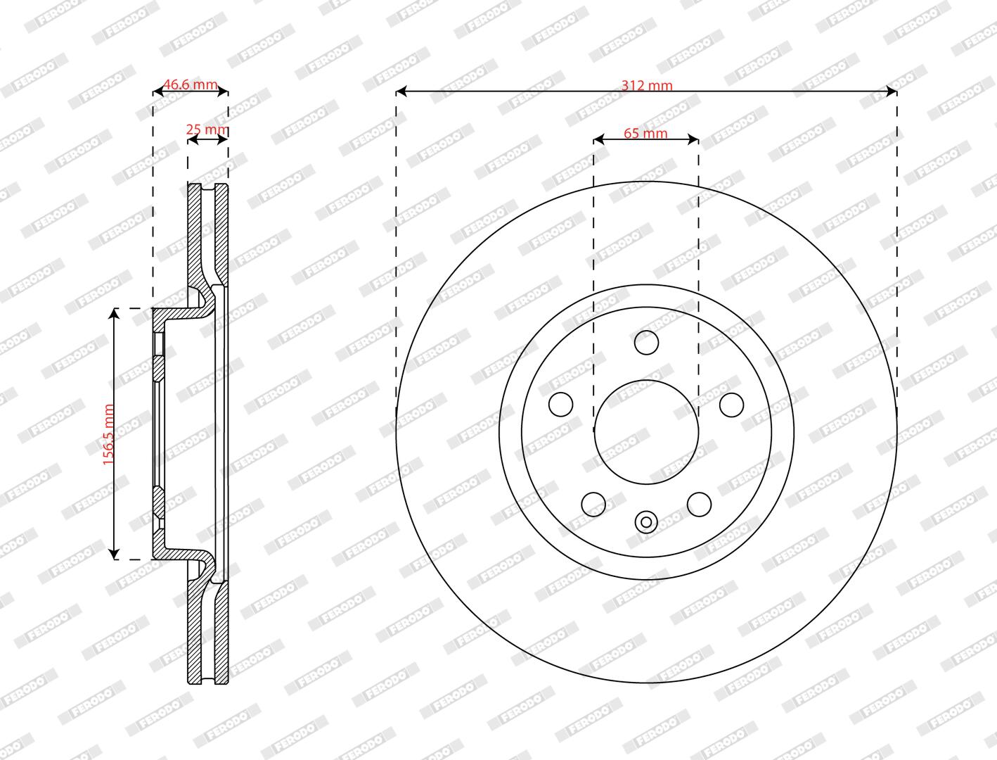 Disco freno FERODO DDF2702C