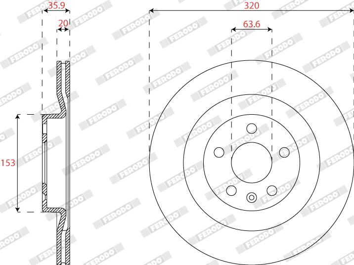Disco freno FERODO DDF2732C