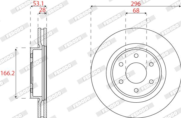 Disco freno FERODO DDF2742C