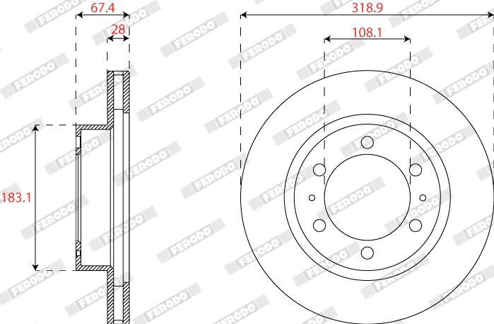 Disco freno FERODO DDF2746