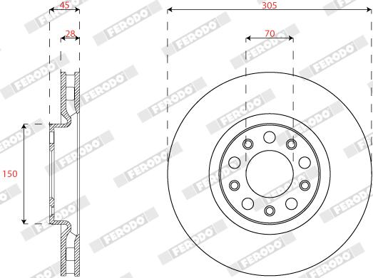 Disco freno FERODO DDF2773C