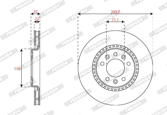 Disco freno FERODO DDF2783C