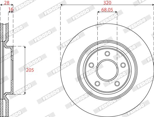 Disco freno FERODO DDF2785C-1