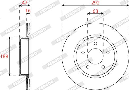 Disco freno FERODO DDF2786C