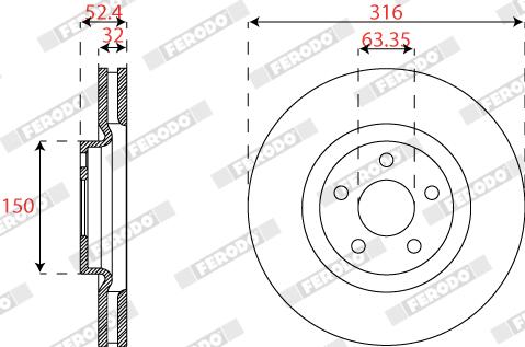 Disco freno FERODO DDF2790C-1