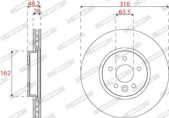 Disco freno FERODO DDF2794C