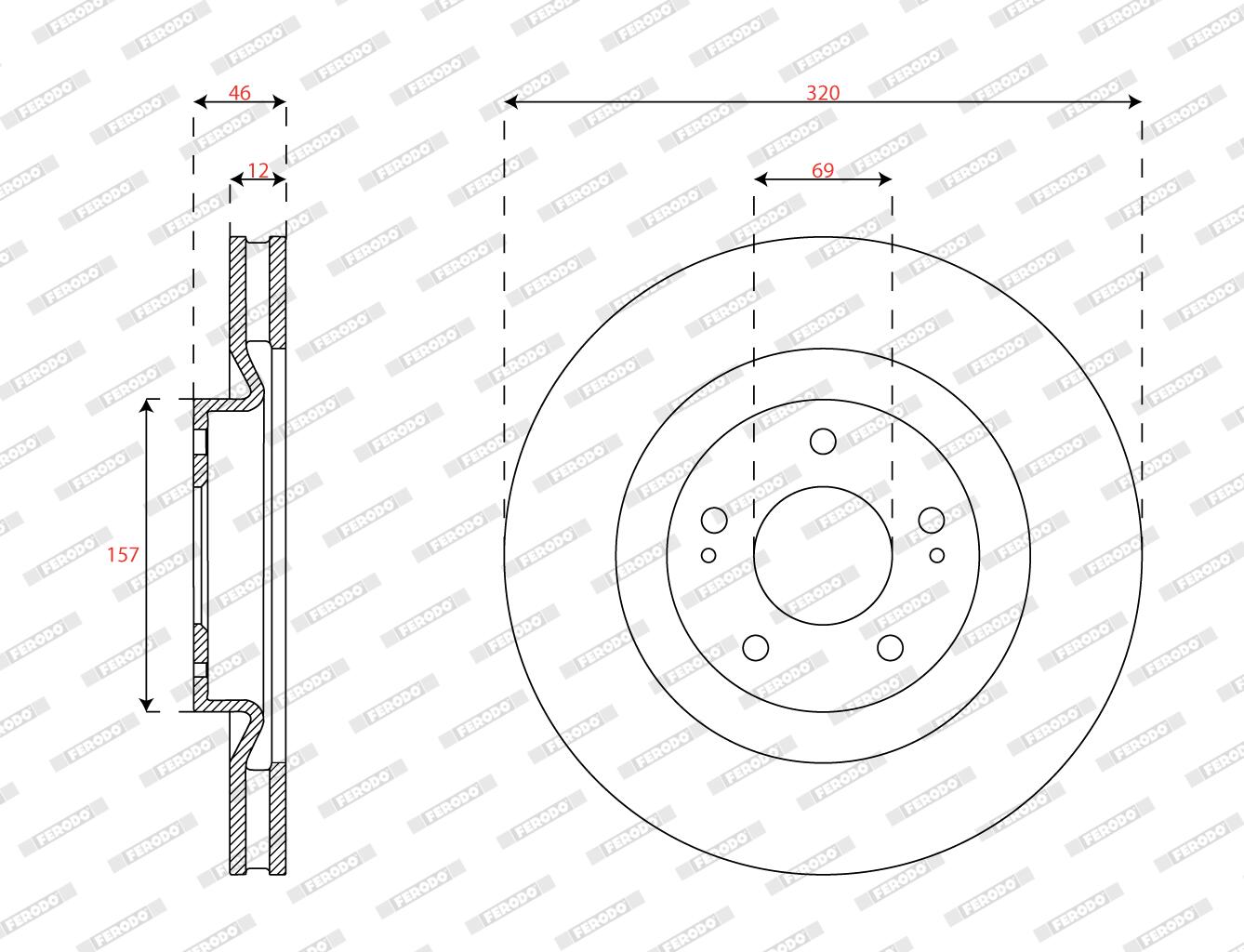 Disco freno FERODO DDF2805C