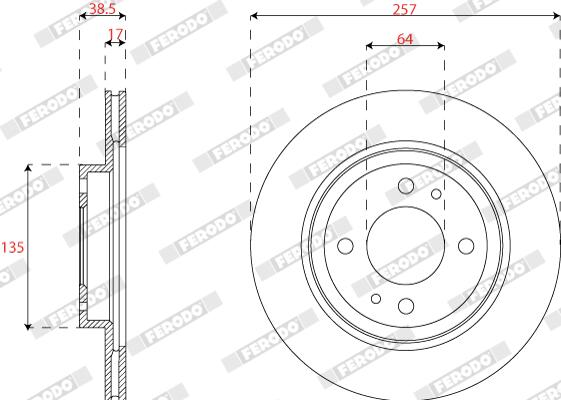 Disco freno FERODO DDF2815C