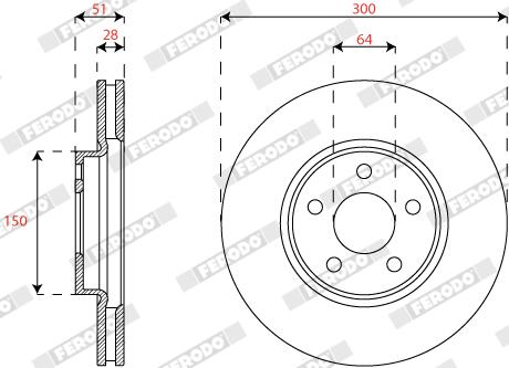 Disco freno FERODO DDF2816C
