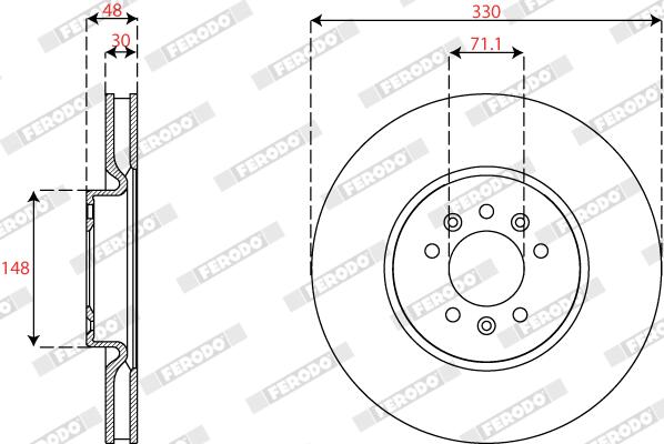Disco freno FERODO DDF2817C-1