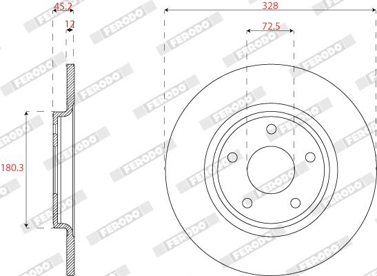 Disco freno FERODO DDF2818C