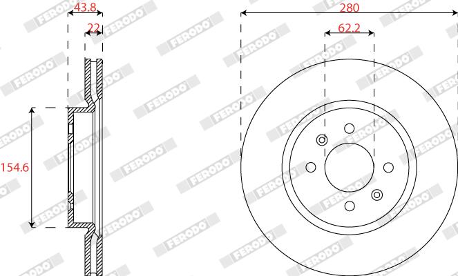 Disco freno FERODO DDF2819C