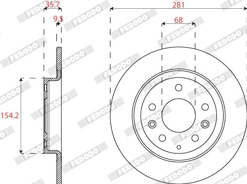 Disco freno FERODO DDF2823C