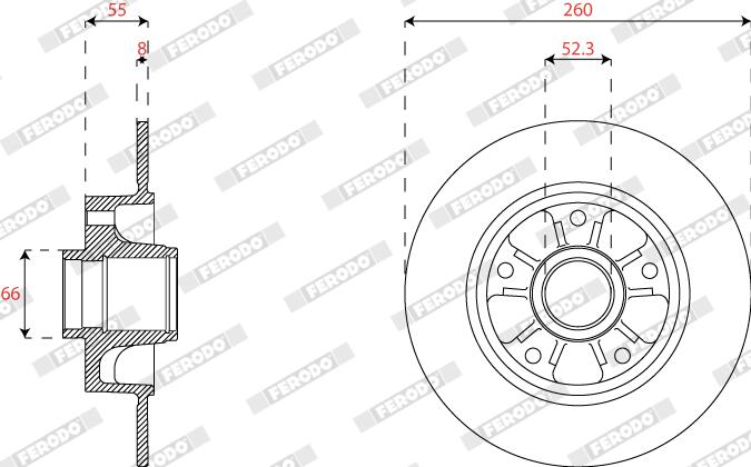 Disco freno FERODO DDF2824C-1