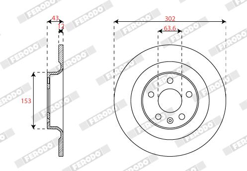 Disco freno FERODO DDF2827C