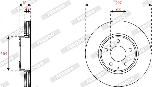 Disco freno FERODO DDF2849C