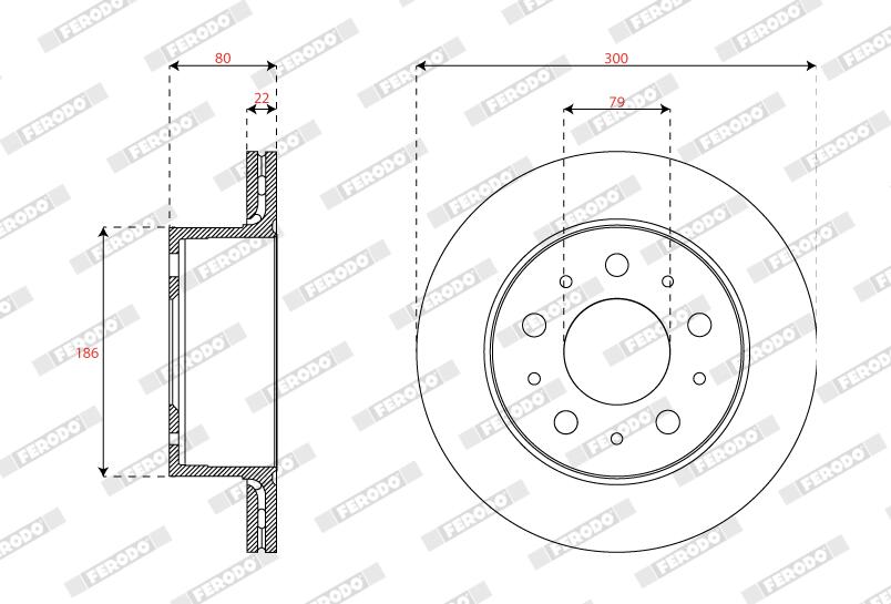 Disco freno FERODO DDF2850C-1