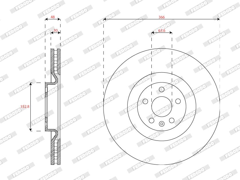 Disco freno FERODO DDF2853C
