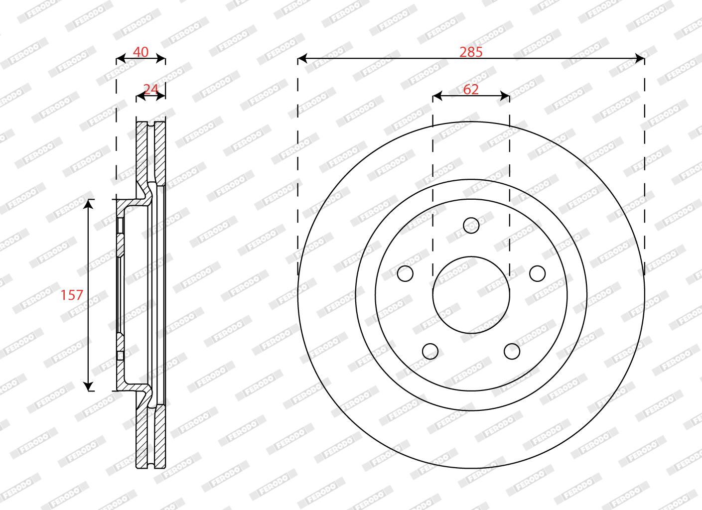 Disco freno FERODO DDF2855C