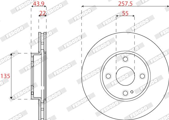 Disco freno FERODO DDF2861C
