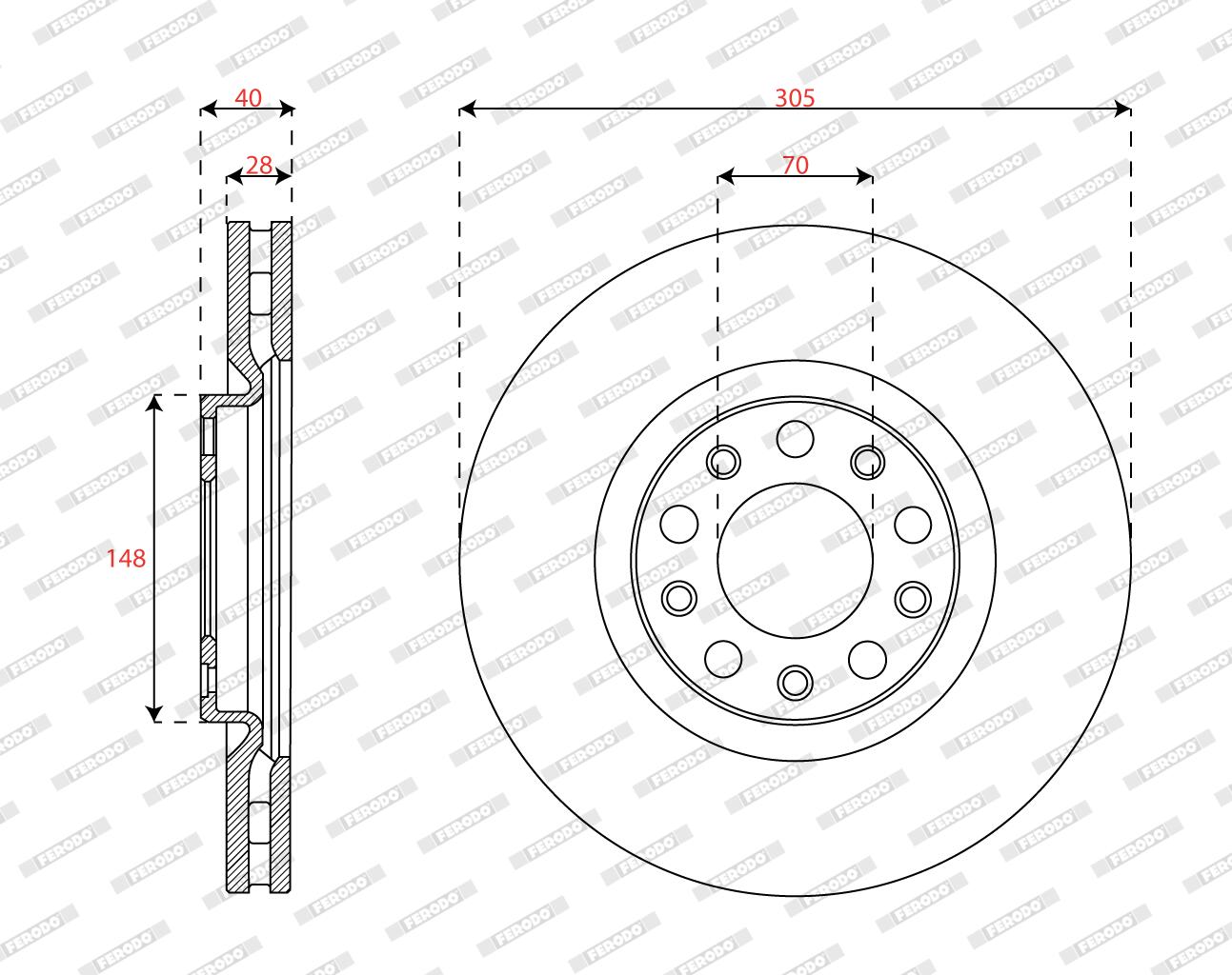Disco freno FERODO DDF2882C