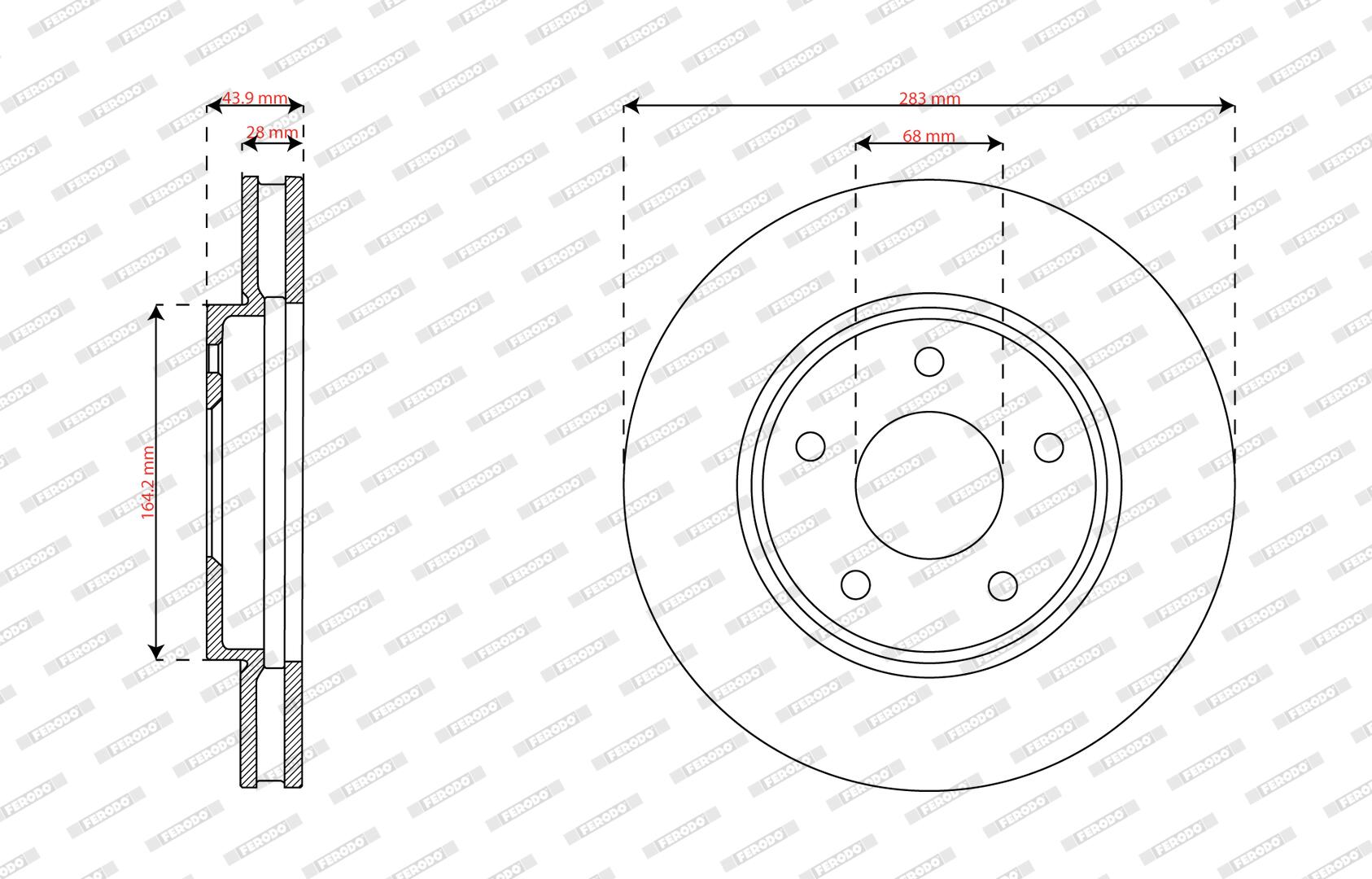 Disco freno FERODO DDF2908C