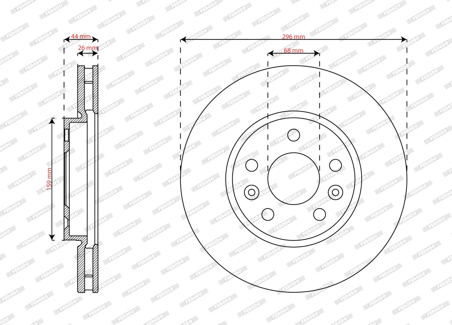 Disco freno FERODO DDF2952C