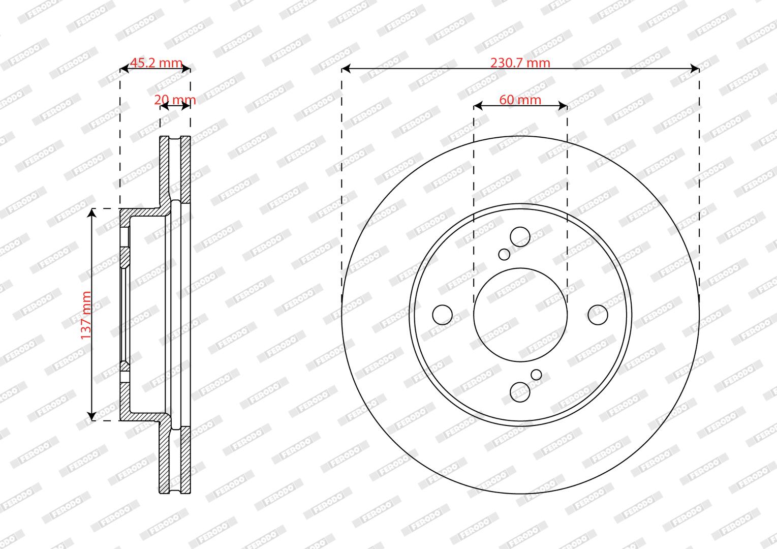 Disco freno FERODO DDF2968C