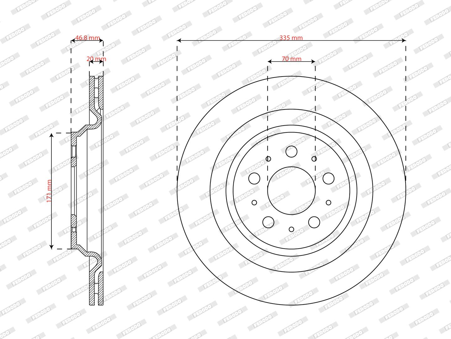 Disco freno FERODO DDF3016C-1