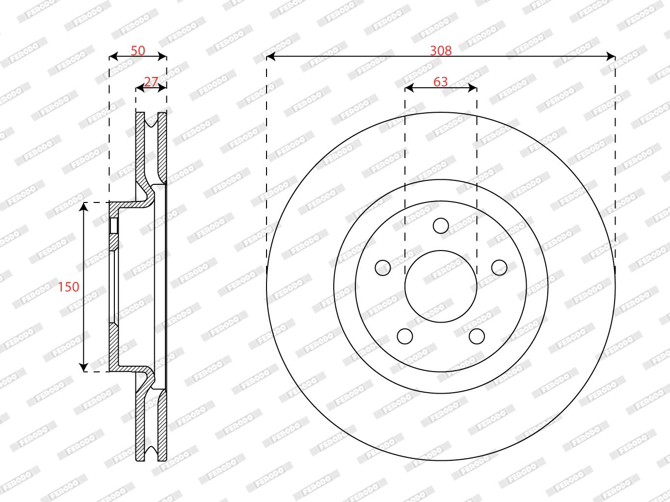 Disco freno FERODO DDF3021C
