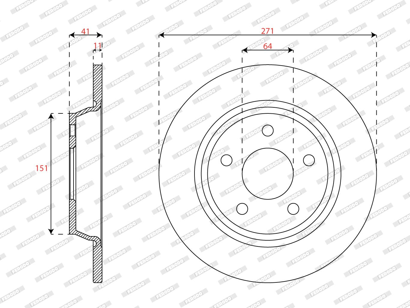 Disco freno FERODO DDF3022C