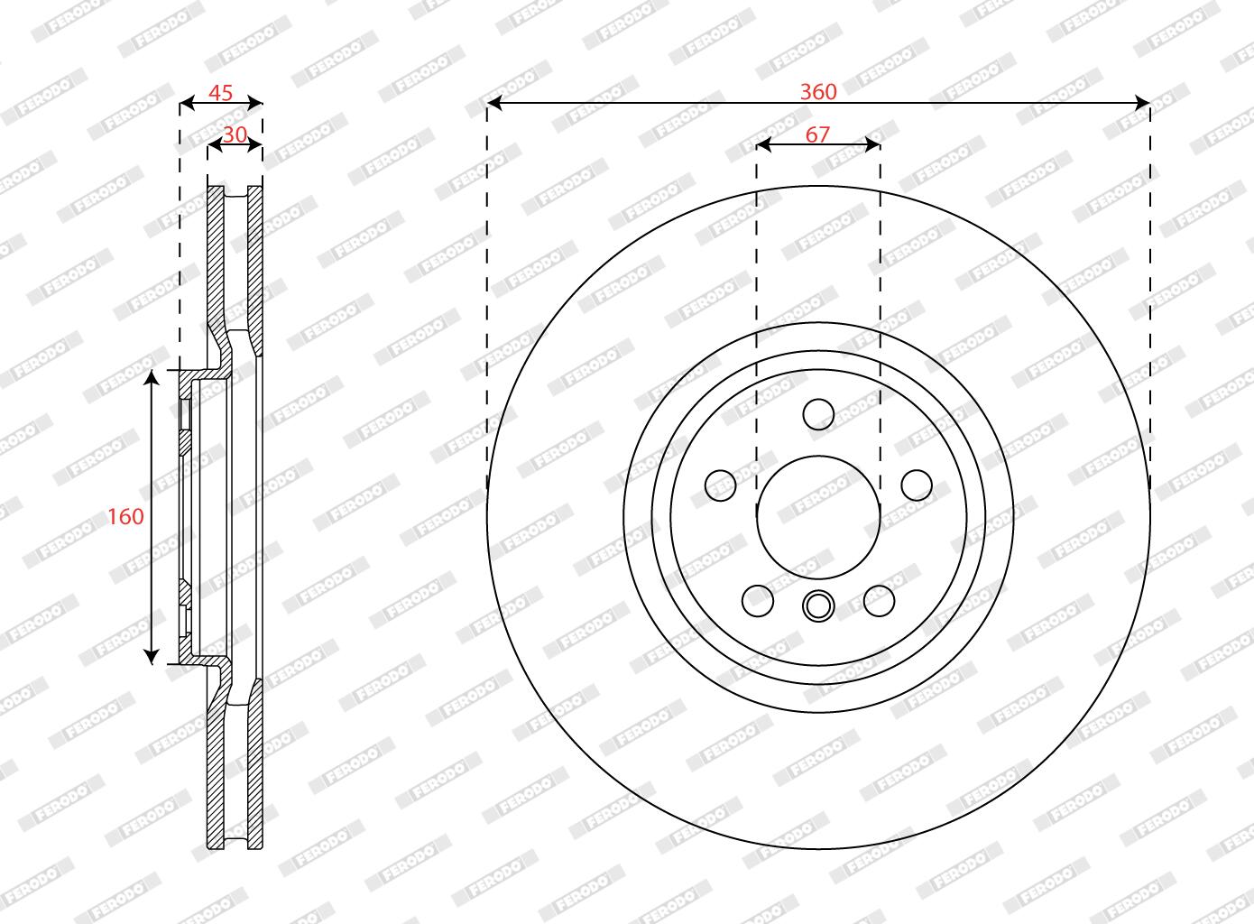 Disco freno FERODO DDF3025LC-1