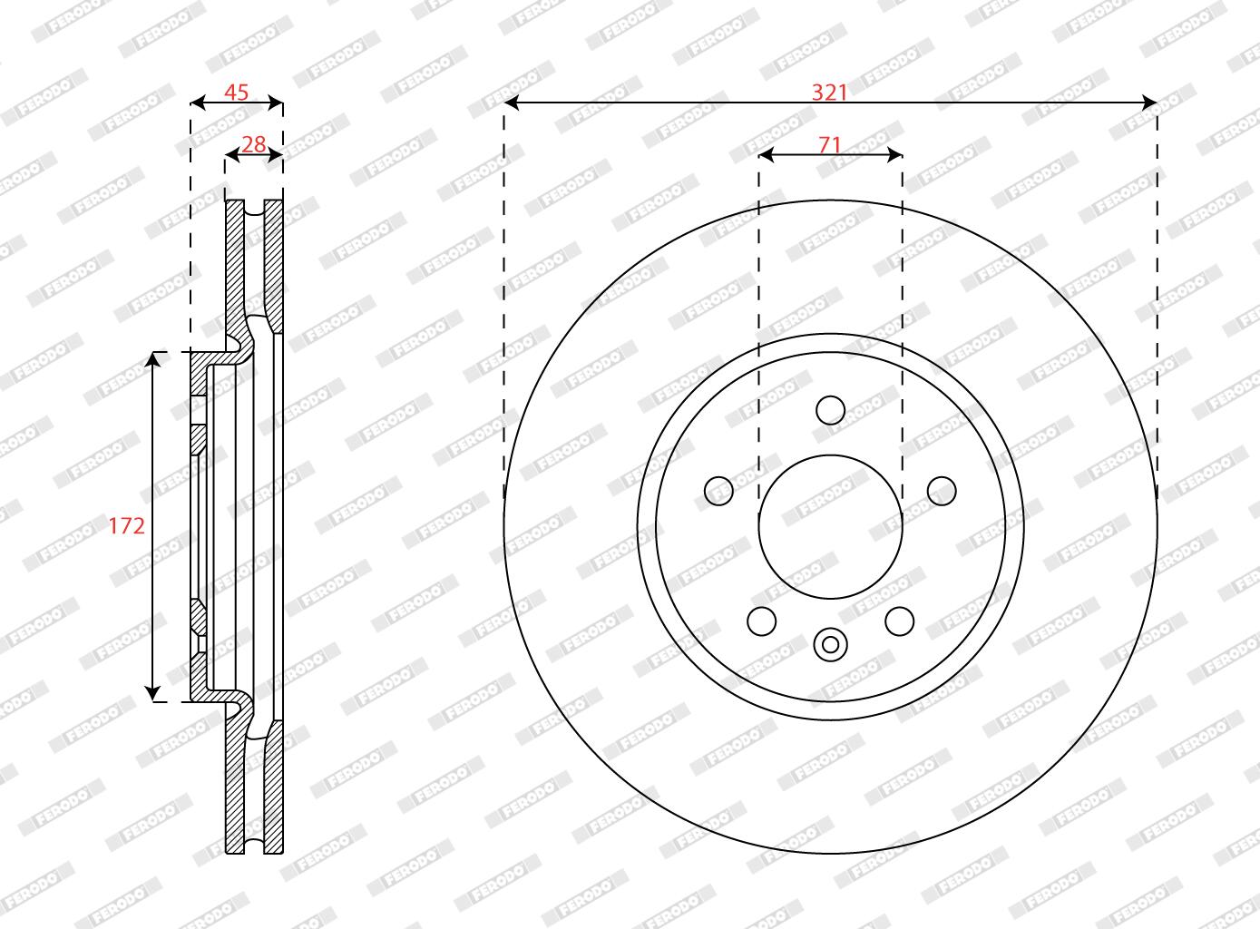Disco freno FERODO DDF3032C-1