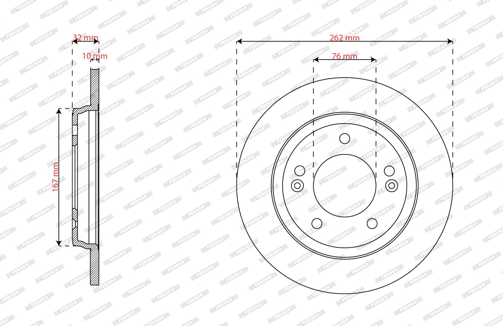 Disco freno FERODO DDF3037C