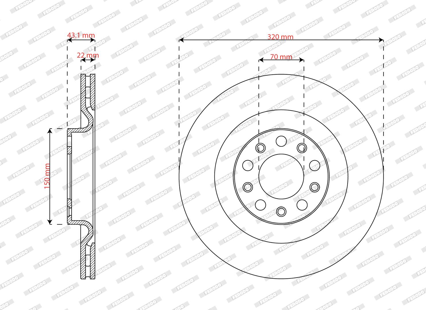 Disco freno FERODO DDF3038C