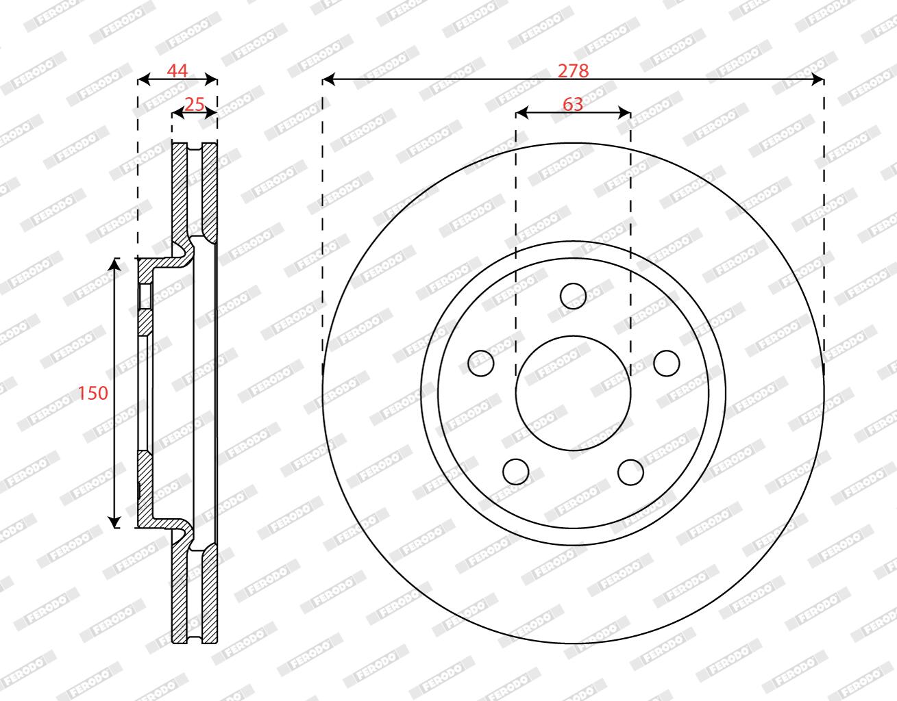 Disco freno FERODO DDF3050C