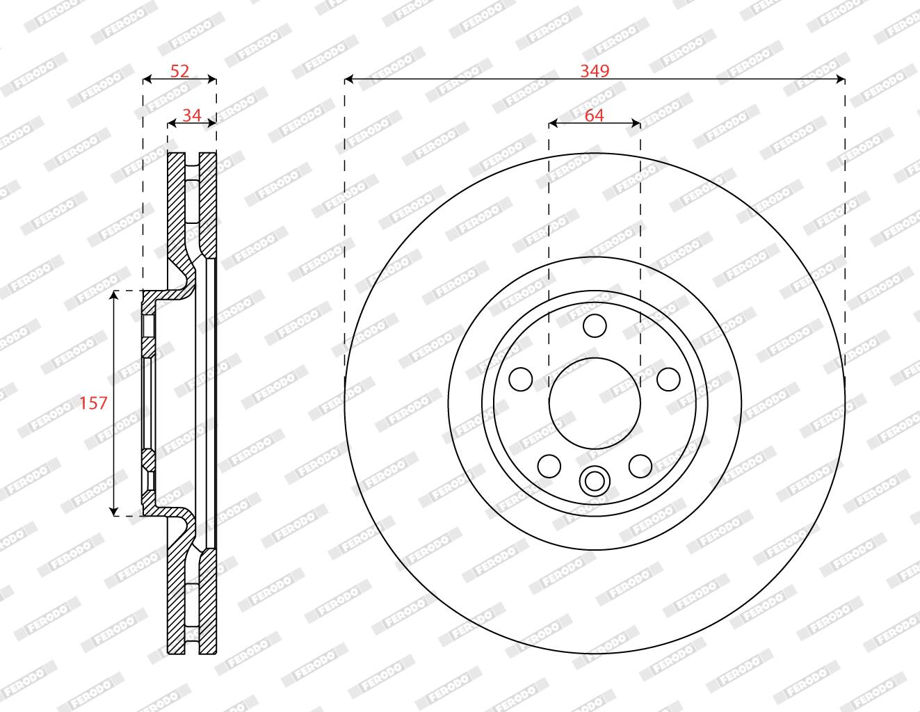 Disco freno FERODO DDF3051C-1